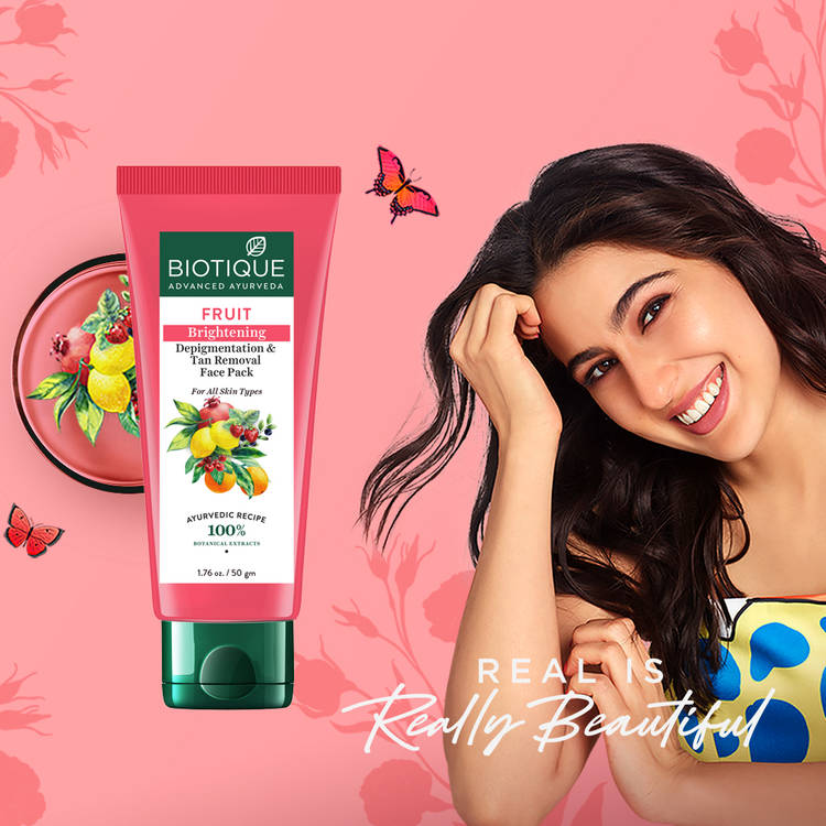 Biotique Bio Fruit Brightening & Depigmentation Tan Removal Face Pack (50g)