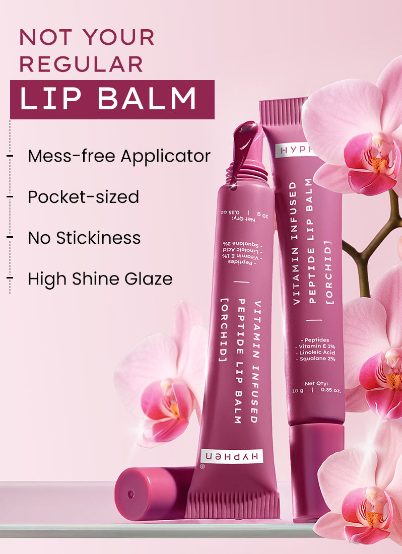 Hyphen Vip orchid lip balm, 1% vit e & peptides- 10g