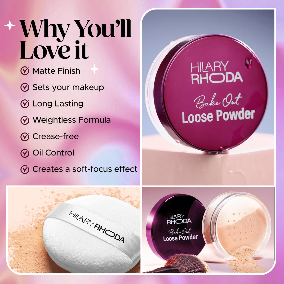 Hilary Rhoda Bake Out Loose Powder (Translucent 01)
