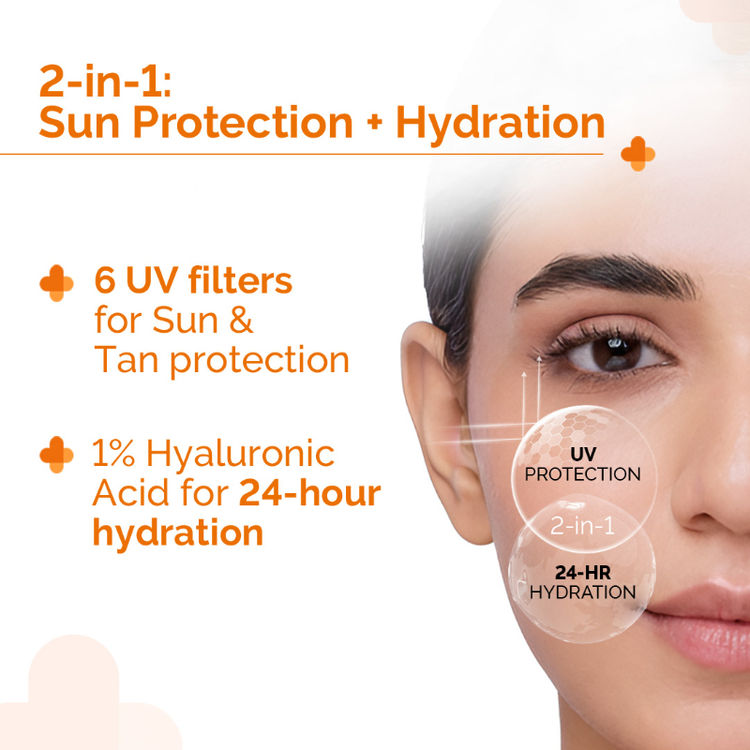 The Derma Co 1% Hyaluronic Sunscreen Spf 50 Pa+++ Aqua Gel For Normal To Oily Skin (30g)