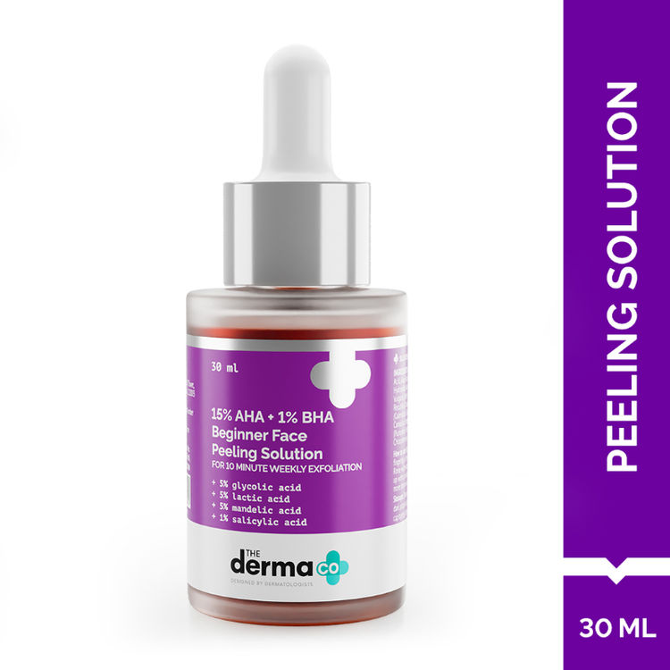 The Derma Co 15% AHA + 1% BHA Peeling Solution for Beginners for Glowing Skin In 10 Minutes (30ml)