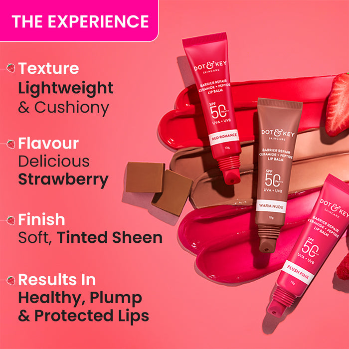 Dot & Key Dot & Key Ceramide + Peptide Lip Balm SPF 50 PA+++ (03Red Romance)
