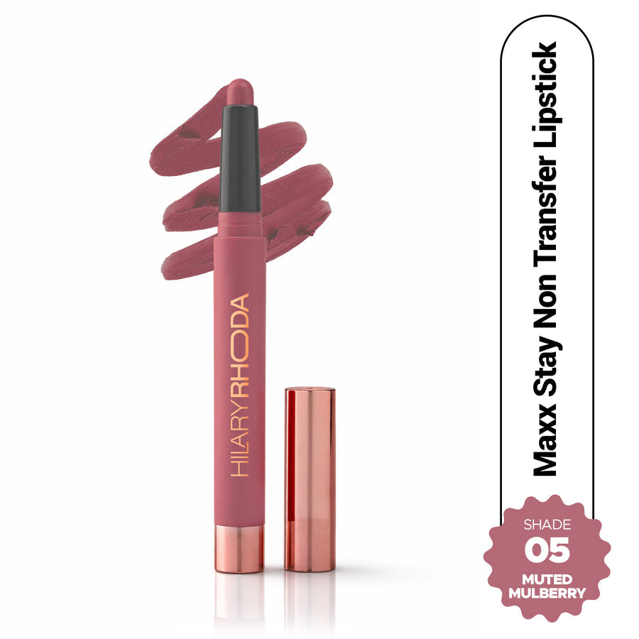 Hilary Rhoda Maxx Stay Non Transfer Lipstick (05 Muted Mulberry)