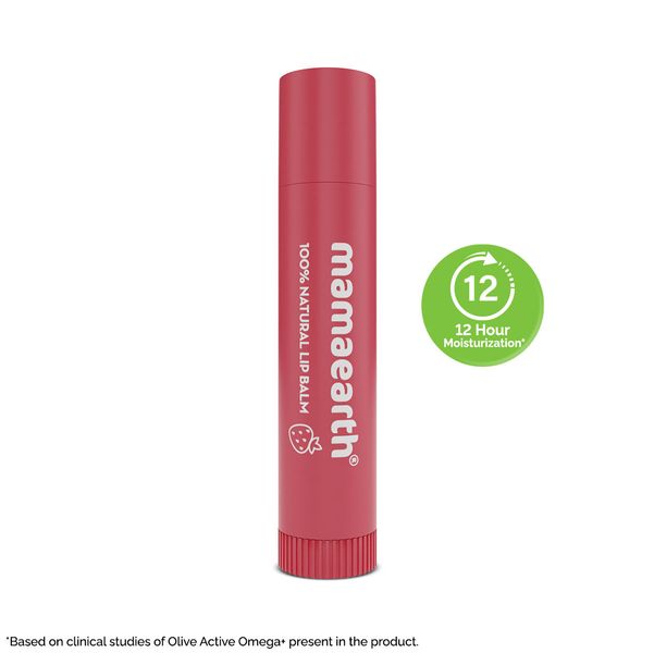 Mamaearth Nourishing Tinted 100% Natural Lip Balm with Vitamin E and Strawberry for Dry & Chapped Lips - 4 g