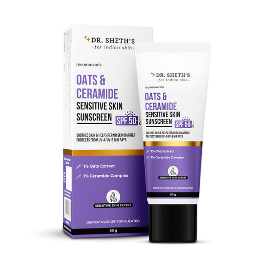 Dr. Sheth's Oats & Ceramide Sunscreen for Sensitive Skin - 50 gm
