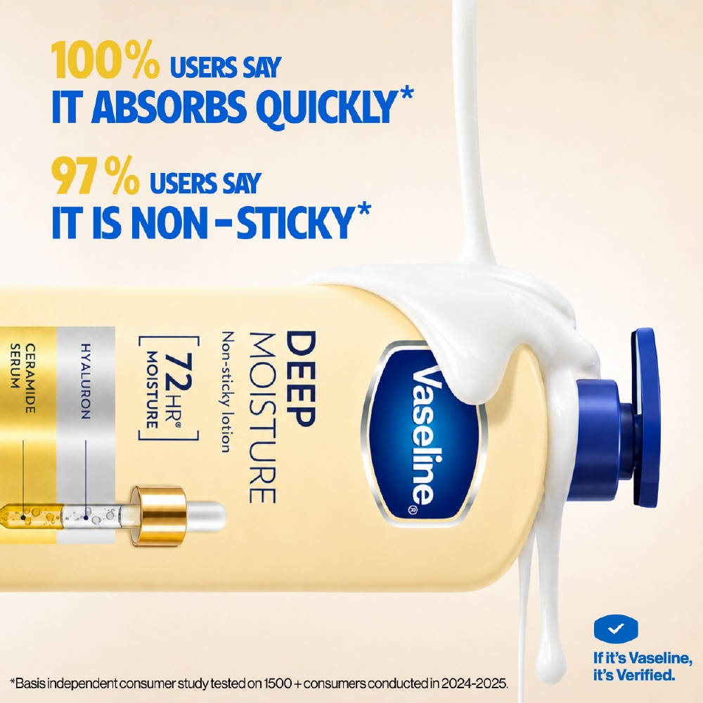 Vaseline Intensive Care Deep Moisture 72HR Long Lasting Hyaluron Ceramide Serum Body Lotion (400ml)