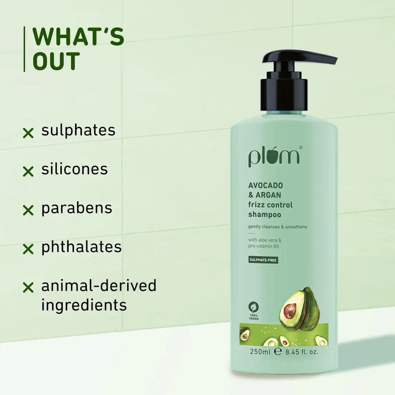 Plum Avocado & Argan Frizz Control Shampoo (250ml)