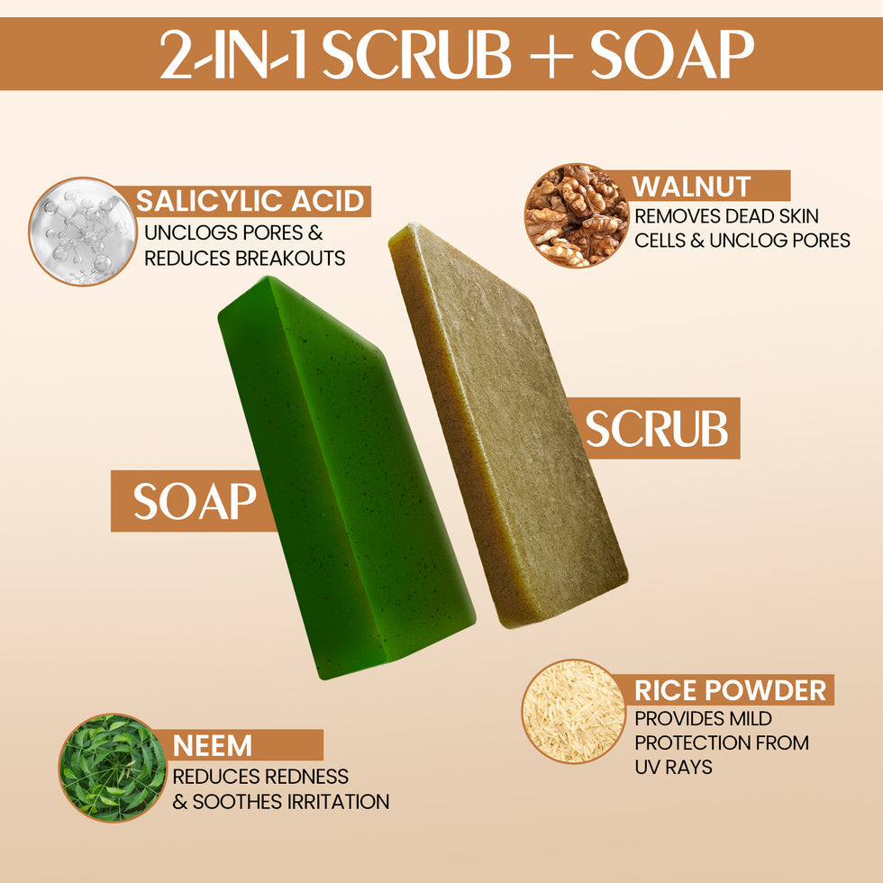 Indian Secrets Scrub Soap Salicylic Acid & Neem Pack of 3