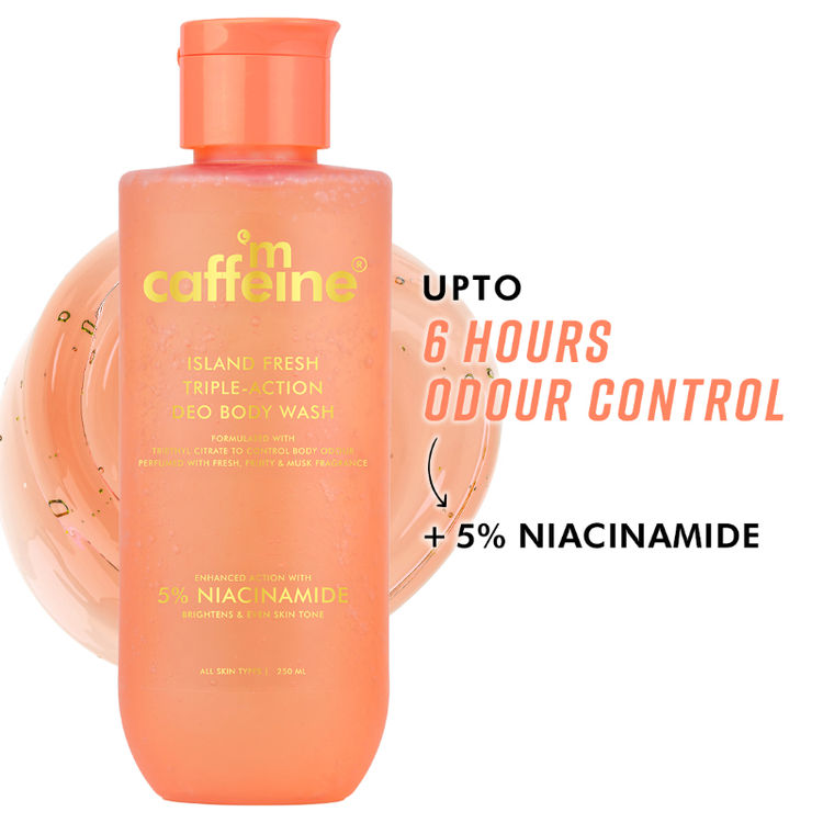 MCaffeine Island Fresh 3-in-1 Perfume Body Wash - Odour Control, 5% Niacinamide, Musky Scent
(250ml)