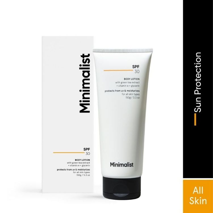 Minimalist SPF 30 Body Lotion With Vitamin E, Gylcerin & Green Tea Extract
(150 g)