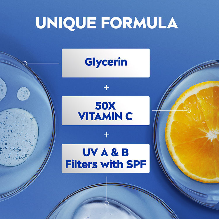 NIVEA Cell Repair 50X Vit C Sunscreen Natural Glow Body Lotion Reduces Tan, Brightens -Uva & Uvb
(200ml)