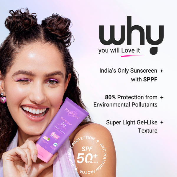 Aqualogica Illuminate+ Dewy Sunscreen In-Vivo Tested SPF 50+ PA++++ with Wild Berries & Alpha Arbutin - 80 g