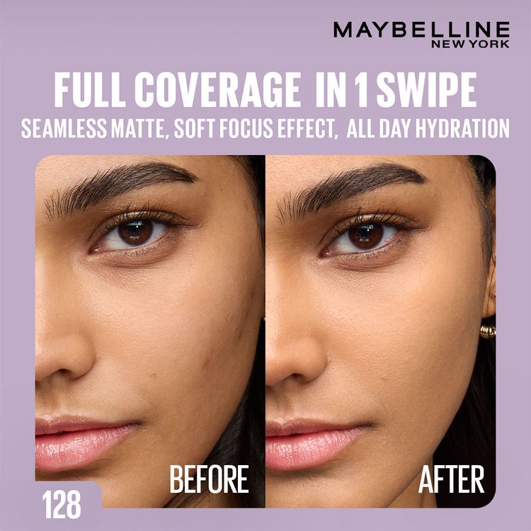 Maybelline Super Stay Flex Powder Foundation Compact-30H Full Cover (128)