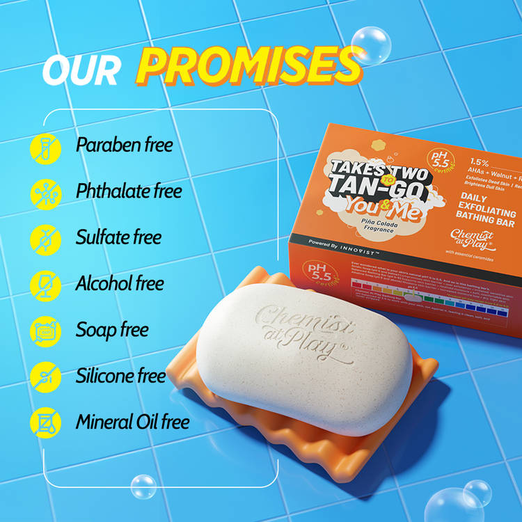 Chemist At Play’s Daily Exfoliating Bathing Bar Detans & Brightens Dull Skin - Pack of 1 (100g)