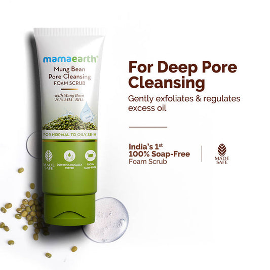Mamaearth Mung Bean Pore Cleansing Foam Scrub
(100g)