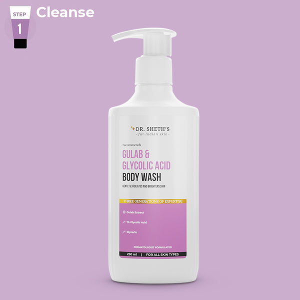 Dr. Sheth's Gulab & Glycolic Acid Body Wash - 250ml