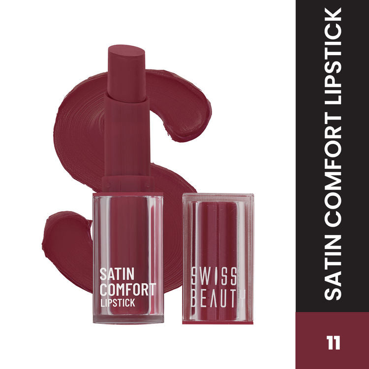 Swiss Beauty Satin Comfort Lipstick 11(Wine Stain)