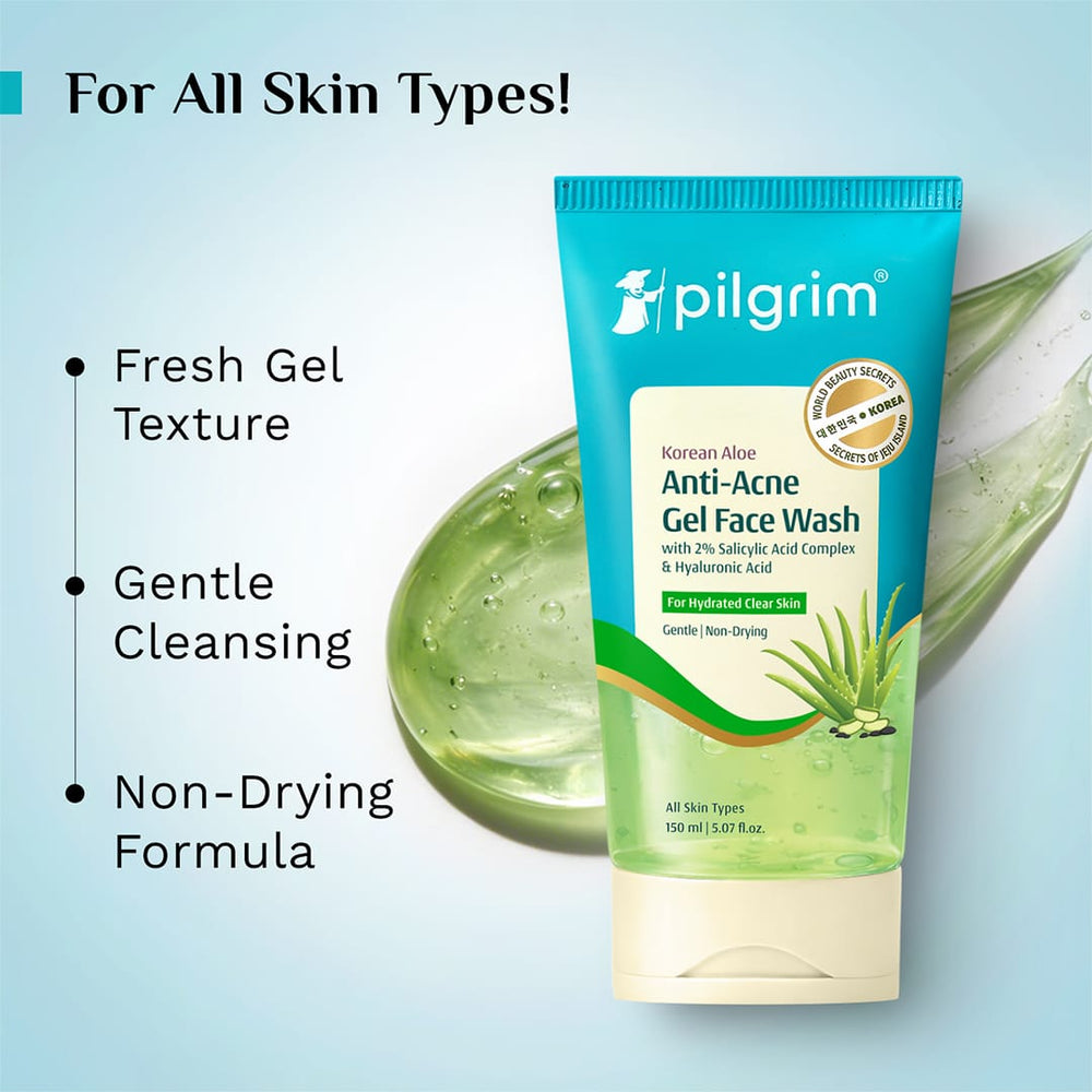 Pilgrim Korean Aloe Anti-Acne Gel Facewash / 150ml