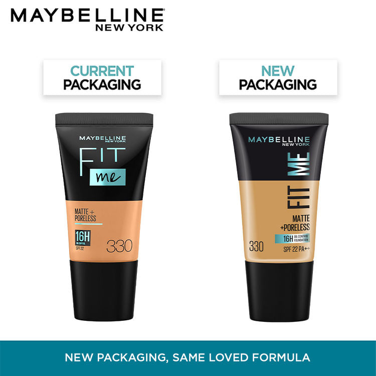 Maybelline Fit Me Matte + Poreless 16H Oil Control Foundation With SPF 22 PA ++ (330 Toffee)