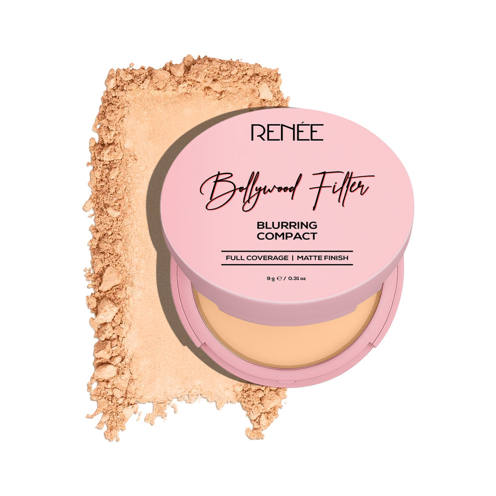 RENEE Bollywood Filter Pore Minimising Blurring Compact With Matte Finish & Full Coverage (3 Beige Blur)