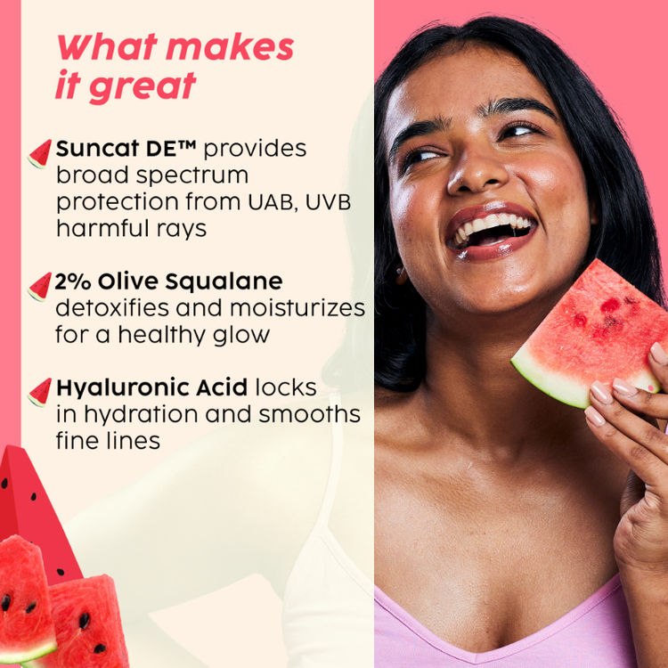 Plix Watermelon SPF PA++++ 50 Protect & Hydrate 2 In 1 Moisturizer + Sunscreen
(50g)