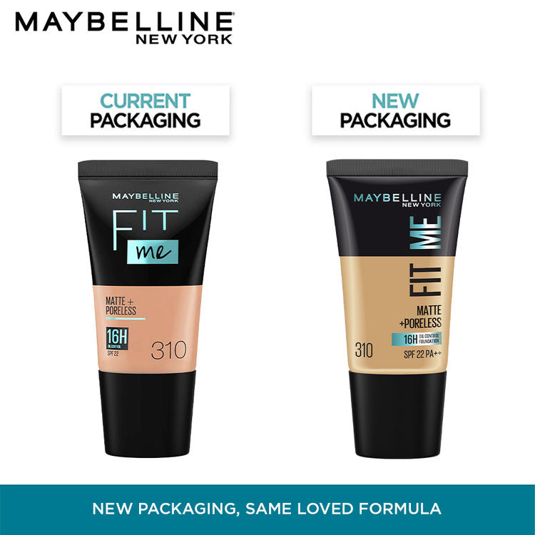 Maybelline Fit Me Matte + Poreless 16H Oil Control Foundation With SPF 22 PA ++ (310 Sun Beige)