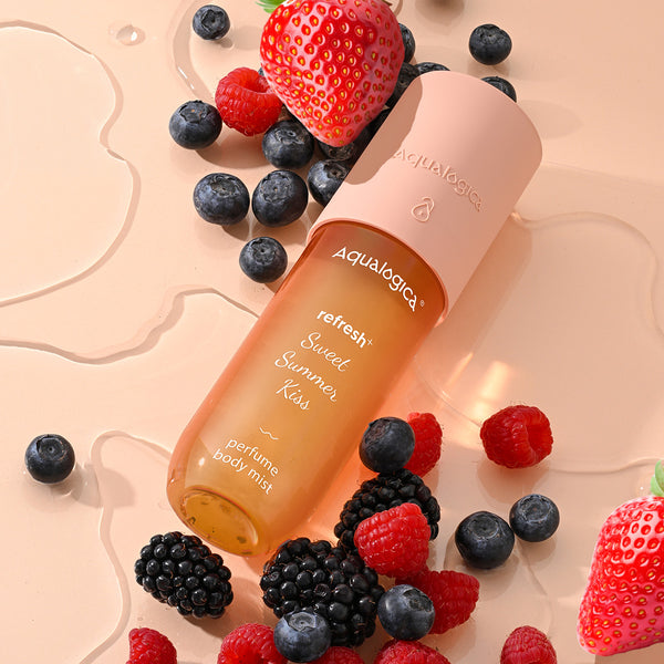 Aqualogica Refresh+ Sweet Summer Kiss Perfume Body Mist with Zemea and Hyaluronic Acid 150 ml
