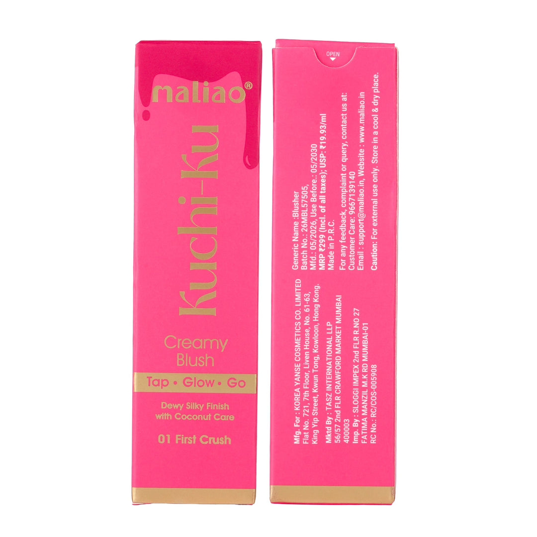 Maliao Kuchi Ku Creamy Blush / 01 First Crush