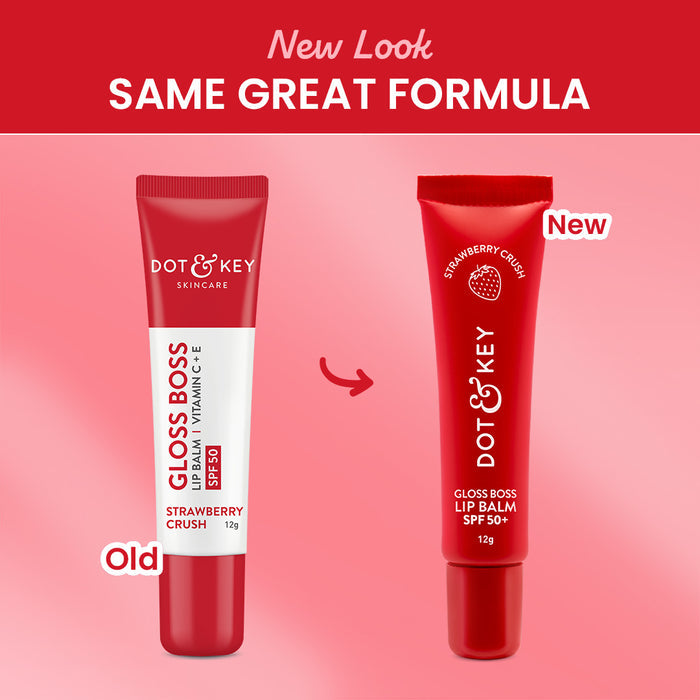 Dot & Key Vitamin C + E Brightening Lip Balm with SPF 50+  (01Strawberry Crush High Tinted)