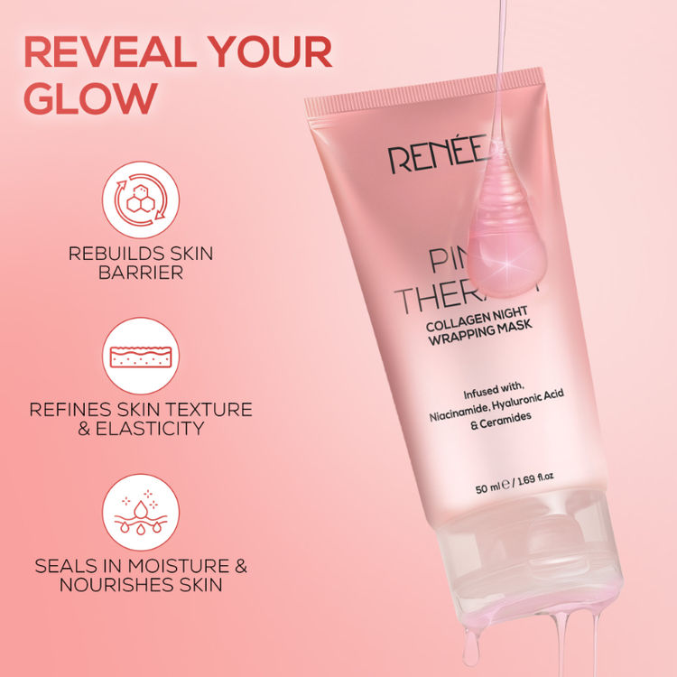 RENEE Pink Therapy Collagen Night Wrapping Face Mask For Young Skin, Hyaluronic Acid Infused
(50g)