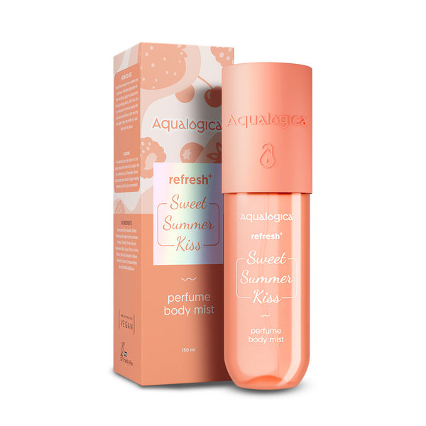 Aqualogica Refresh+ Sweet Summer Kiss Perfume Body Mist with Zemea and Hyaluronic Acid 150 ml
