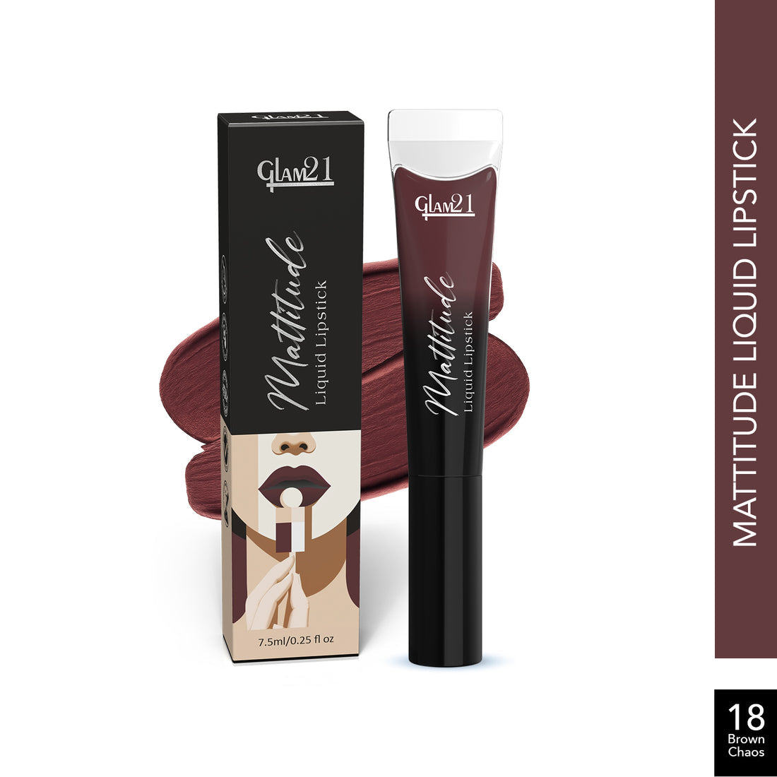 Glam21 Mattitude Lipstick (18Brown Chaos)