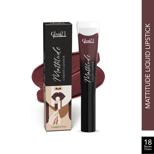 Glam21 Mattitude Lipstick (18Brown Chaos)