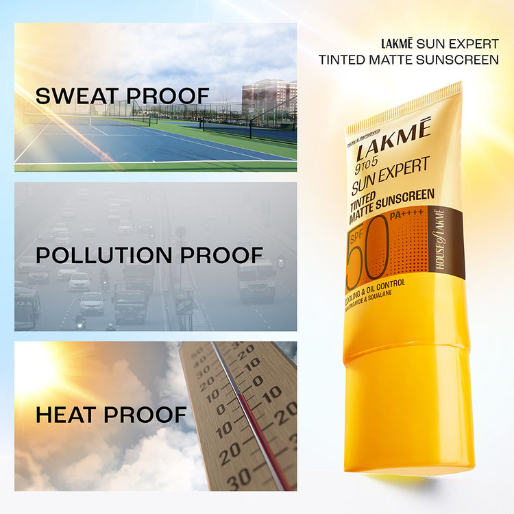 Lakme Sun Expert Tinted Sunscreen SPF 50 PA +++, Broad Spectrum UVA/B protection
(100ml)