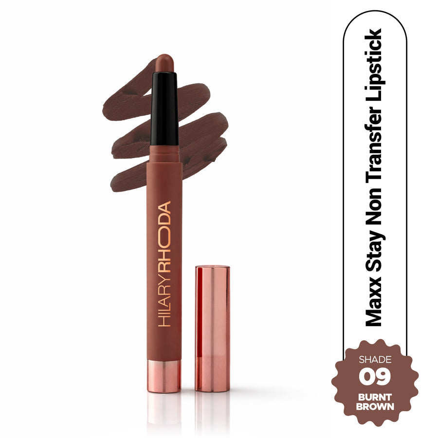 Hilary Rhoda Maxx Stay Non Transfer Lipstick (09 Burnt Brown)