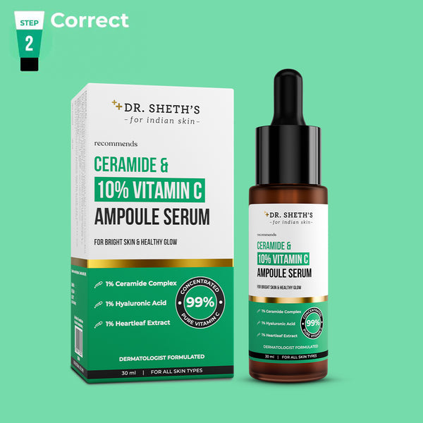 Dr. Sheth's Non-Irritating Ceramide & 10% Vitamin C Ampoule Serum - 30ml