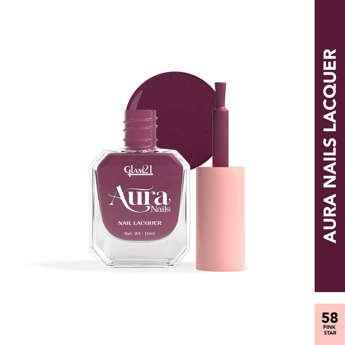 Glam21 Aura - Nail Lacquer (58Pink Star)