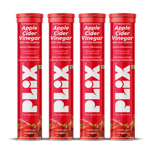 Plix Apple Cider Vinegar Effervescent Tablets - Cola
(60tablets)