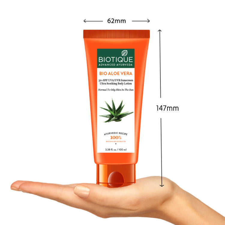 Biotique Bio Aloe Vera 30+ SPF Sunscreen Ultra Soothing Body Lotion (100ml)
