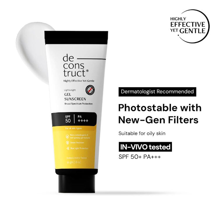 Deconstruct Gel Sunscreen for Oily Skin - SPF 55+ and PA+++ (50gm)