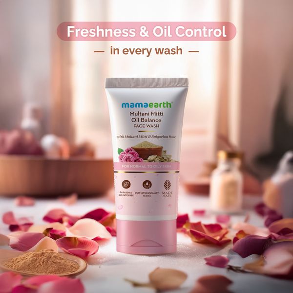 Mamaearth Multani Mitti Face Wash With Multani Mitti & Bulgarian Rose(150ml)
