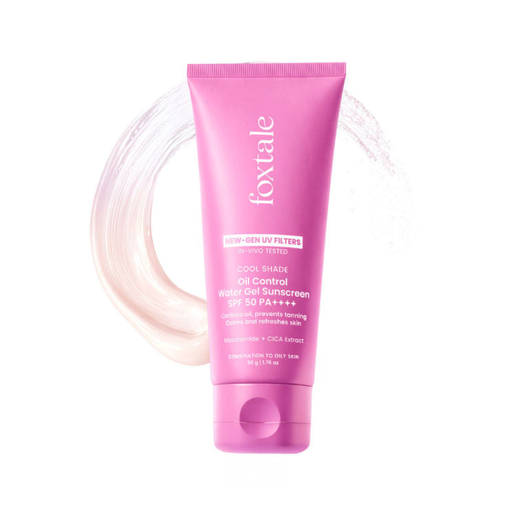Foxtale SPF 50 Aqua-Gel Lightweight Sunscreen for Oily Skin, In-Vivo Tested PA++++, Matte Finish.
(50g)