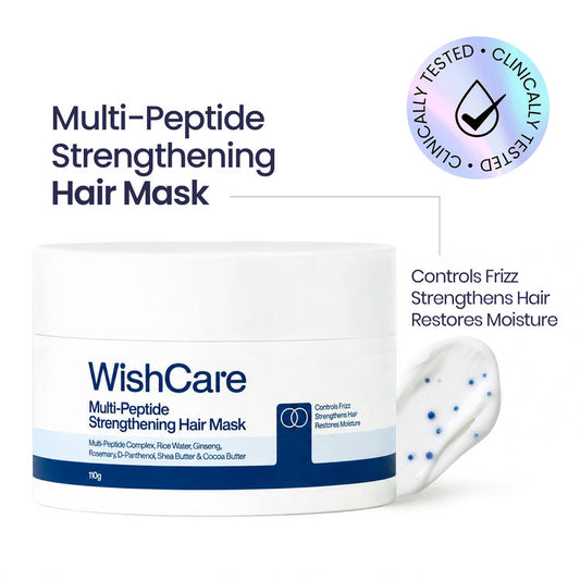 Wishcare Multi-Peptide Strengthening Hair Mask for Dry & Damaged Hair - Reduces Frizz & Hairfall (110g)