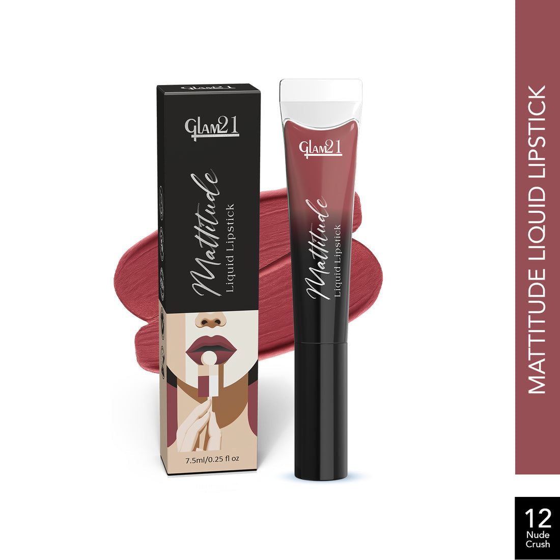 Glam21 Mattitude Lipstick (12Nude Crush)