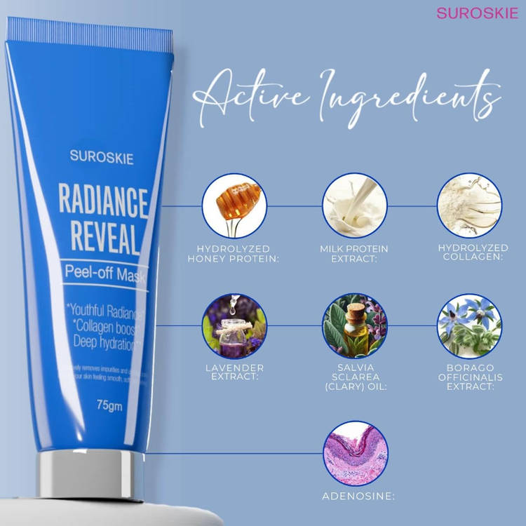 SUROSKIE Radiance Reveal Peel Off Mask For Glow & Hydration (75g)
