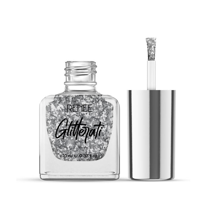 RENEE Glitterati Nail Paint (10 Silver Flake)