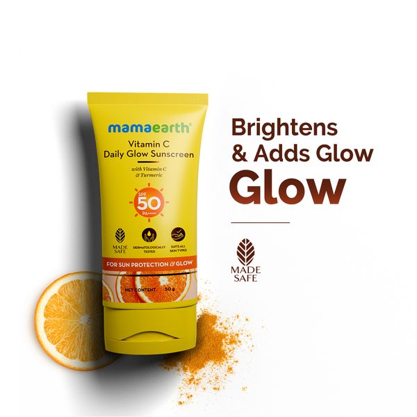 Mamaearth Vitamin C Daily Glow Sunscreen SPF 50 PA++++ – In-Vivo Tested