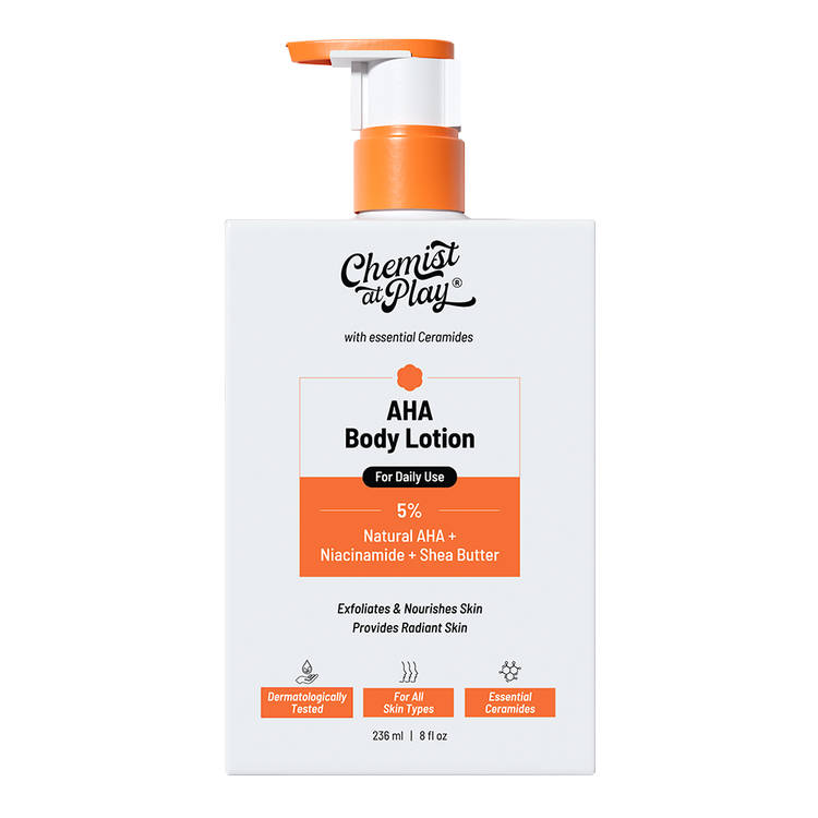 Chemist at Play AHA Body Lotion With Niacinamide Shea Butter Moisturizer For All Skin Types (236ml)