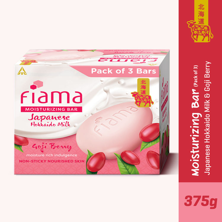 Fiama Japanese Hokkaido Milk & Goji Berry Moisturizing Soap Bars - Pack of 3
(375g)