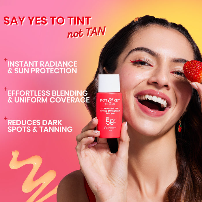 Dot & Key Strawberry Dew Tinted Sunscreen SPF 50+ PA++++ (Beige Medium Deep - 05)